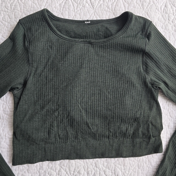 Lululemon Ebb To Street Long Sleeve Crop Shirt - Rainforest Green 8 - Picture 3 of 8